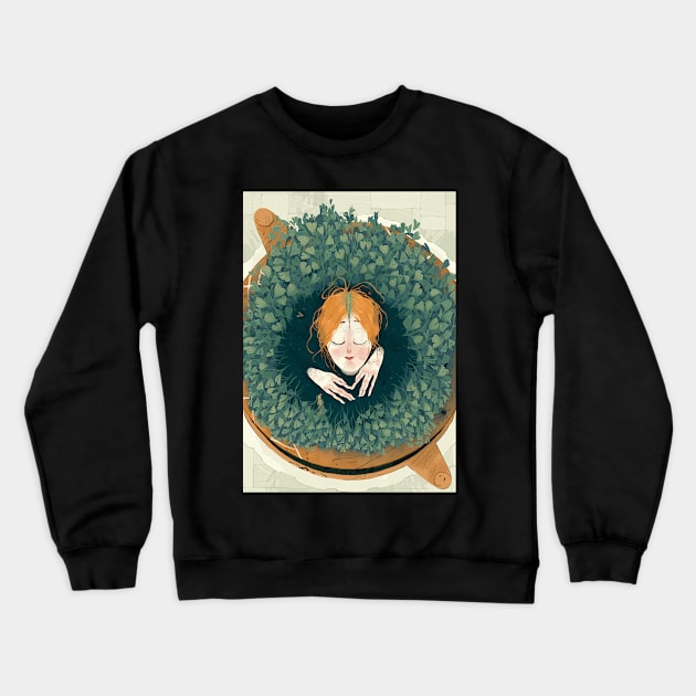 Persephone Sprout Crewneck Sweatshirt by fabiomancini